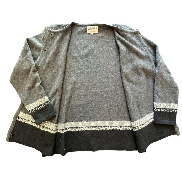 Castle of Ireland Womens Cardigan Sweater Merino Wool Angora Medium Vtg Flaws - Picture 9 of 16
